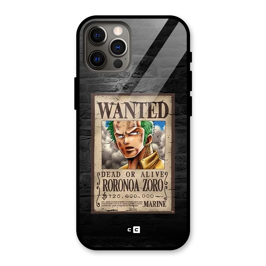 Zoro Wanted Glass Back Case for iPhone 12 Pro