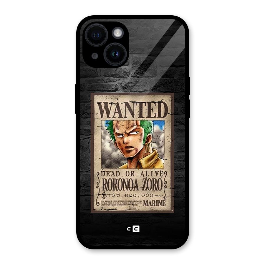 Zoro Wanted Glass Back Case for iPhone 14