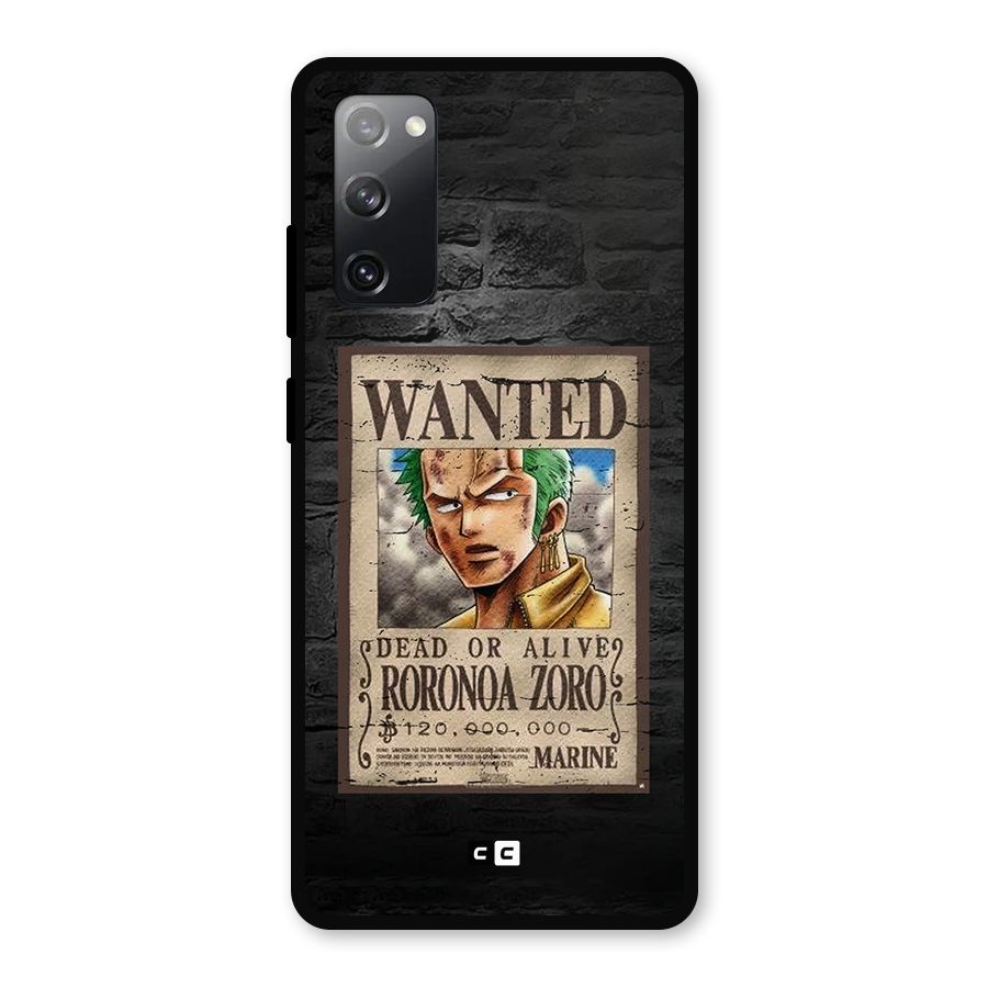 Zoro Wanted Metal Back Case for Galaxy S20 FE 5G