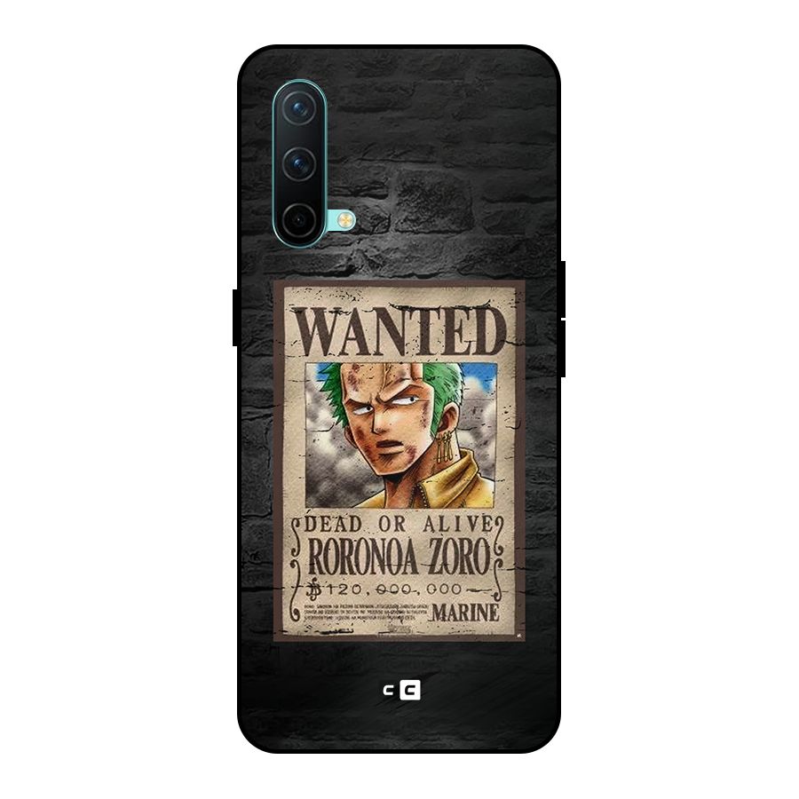 Zoro Wanted Metal Back Case for OnePlus Nord CE 5G