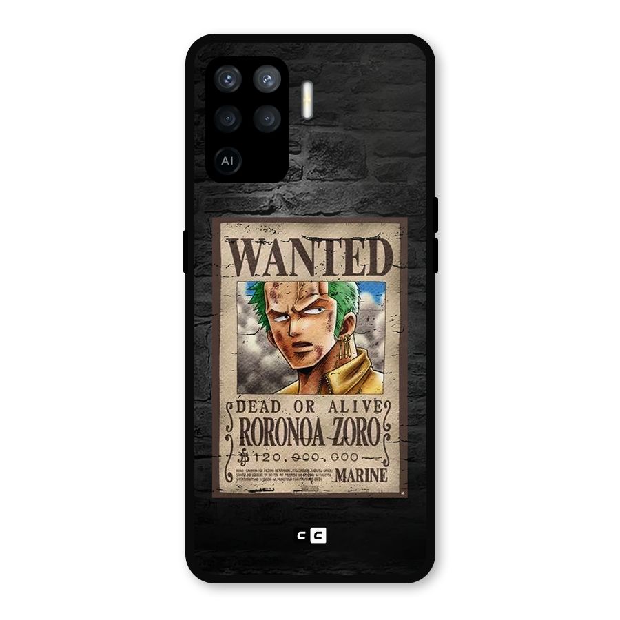 Zoro Wanted Metal Back Case for Oppo F19 Pro
