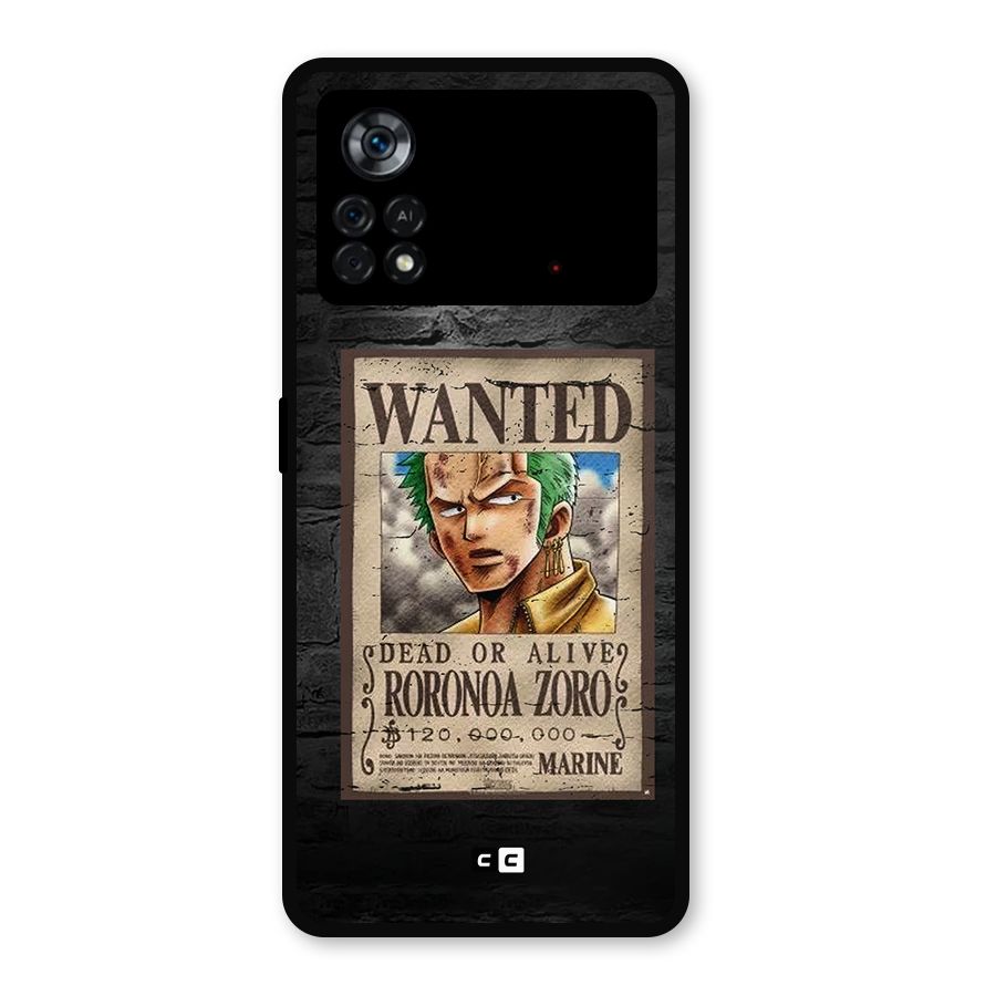Zoro Wanted Metal Back Case for Poco X4 Pro 5G