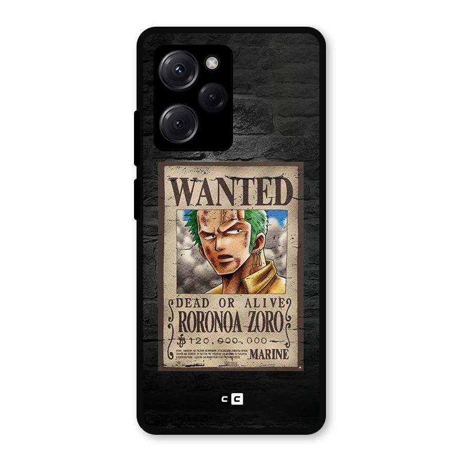 Zoro Wanted Metal Back Case for Poco X5 Pro