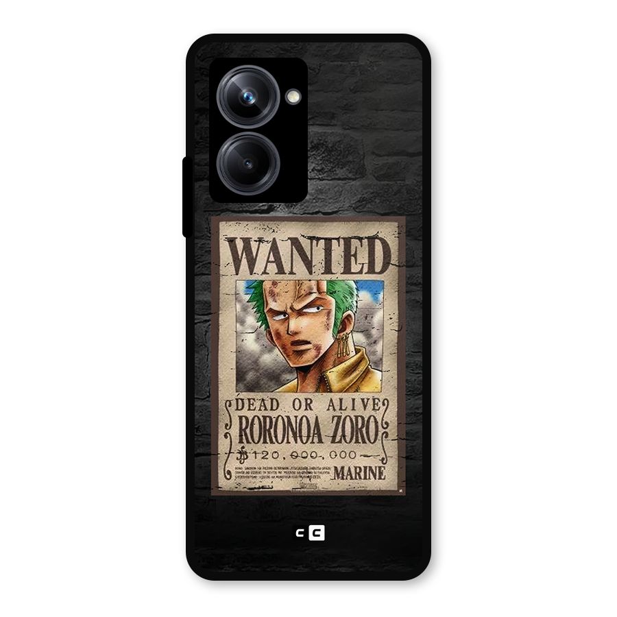 Zoro Wanted Metal Back Case for Realme 10 Pro