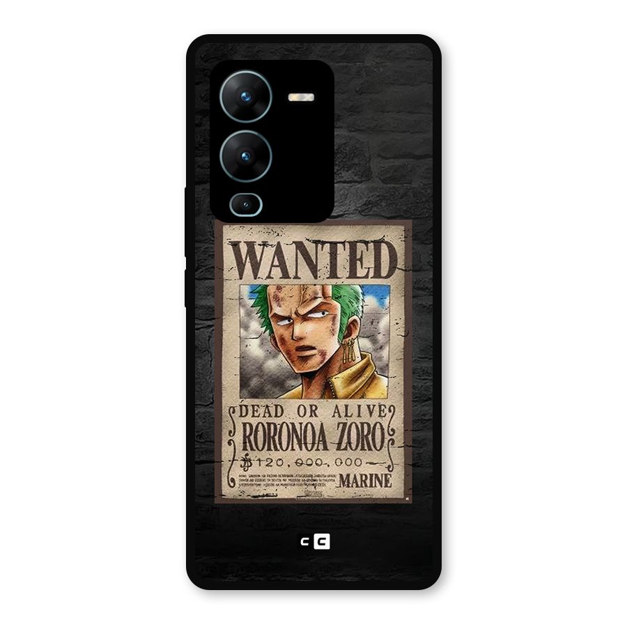 Zoro Wanted Metal Back Case for Vivo V25 Pro