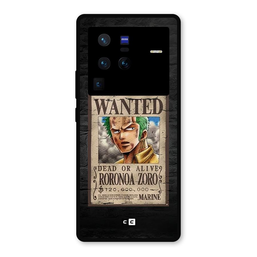 Zoro Wanted Metal Back Case for Vivo X80 Pro