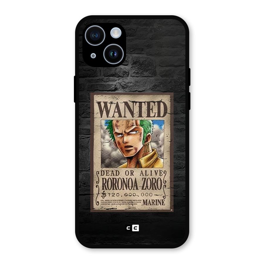 Zoro Wanted Metal Back Case for iPhone 14