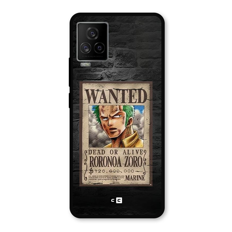 Zoro Wanted Metal Back Case for iQOO 7 Legend 5G