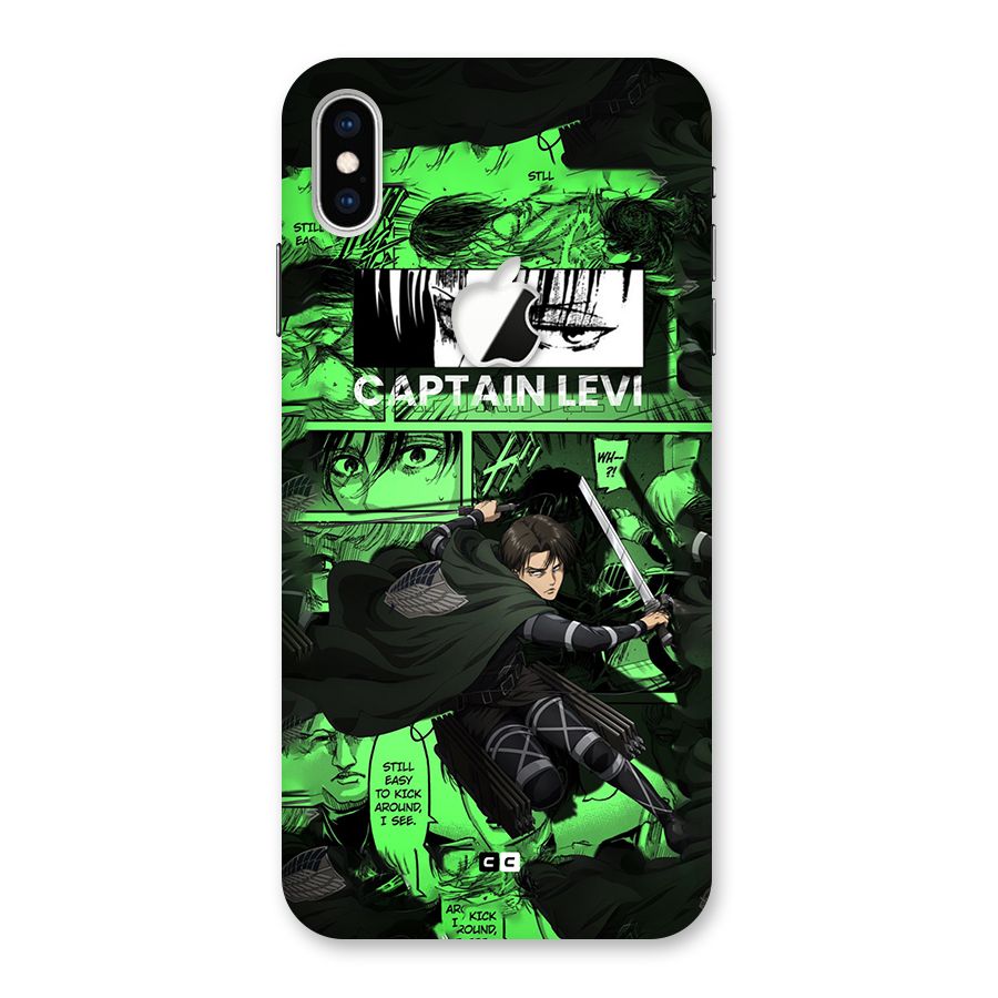 captain Levi Stance Back Case for iPhone XS Max Apple Cut
