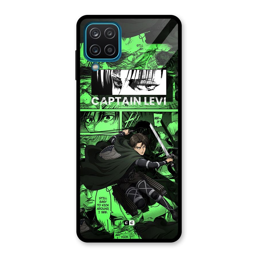 captain Levi Stance Glass Back Case for Galaxy A12