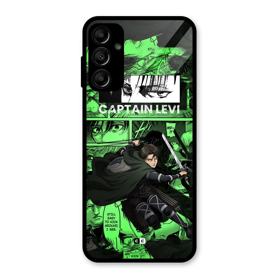captain Levi Stance Glass Back Case for Galaxy A14 5G