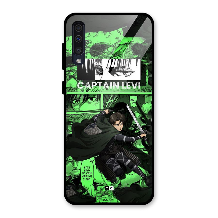 captain Levi Stance Glass Back Case for Galaxy A30s