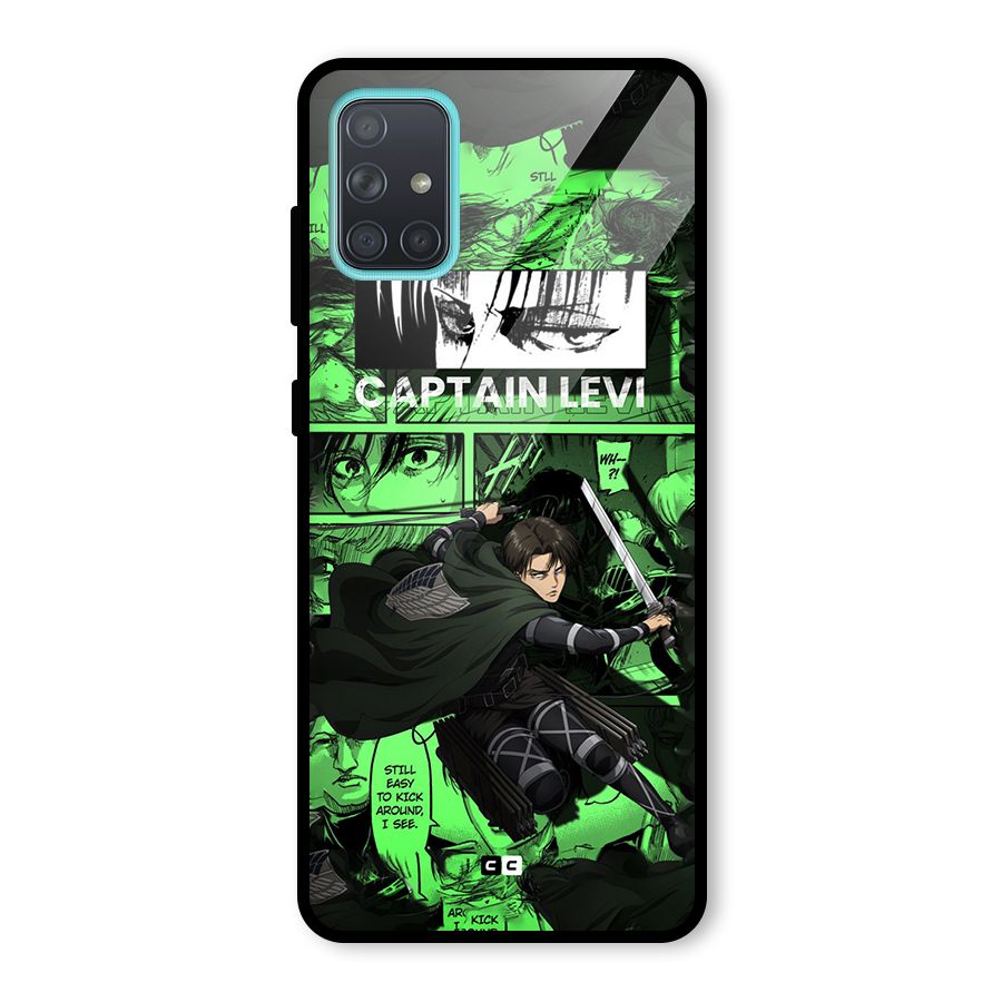 captain Levi Stance Glass Back Case for Galaxy A71
