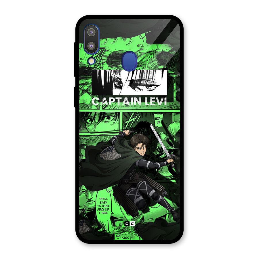 captain Levi Stance Glass Back Case for Galaxy M20