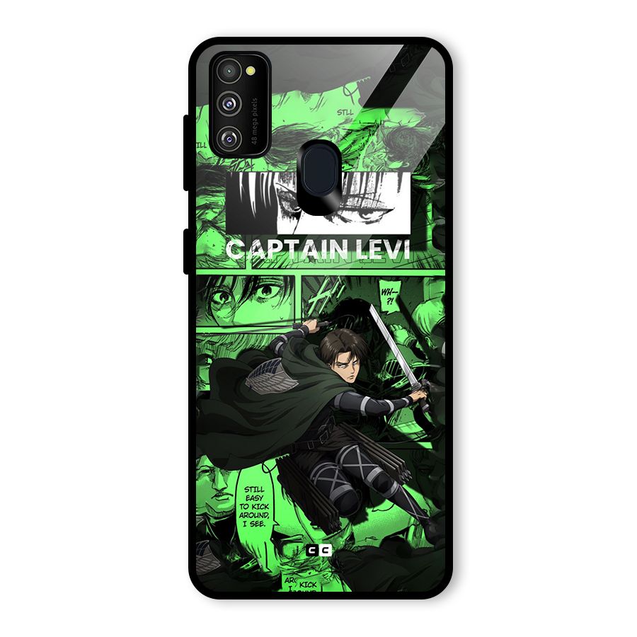 captain Levi Stance Glass Back Case for Galaxy M30s