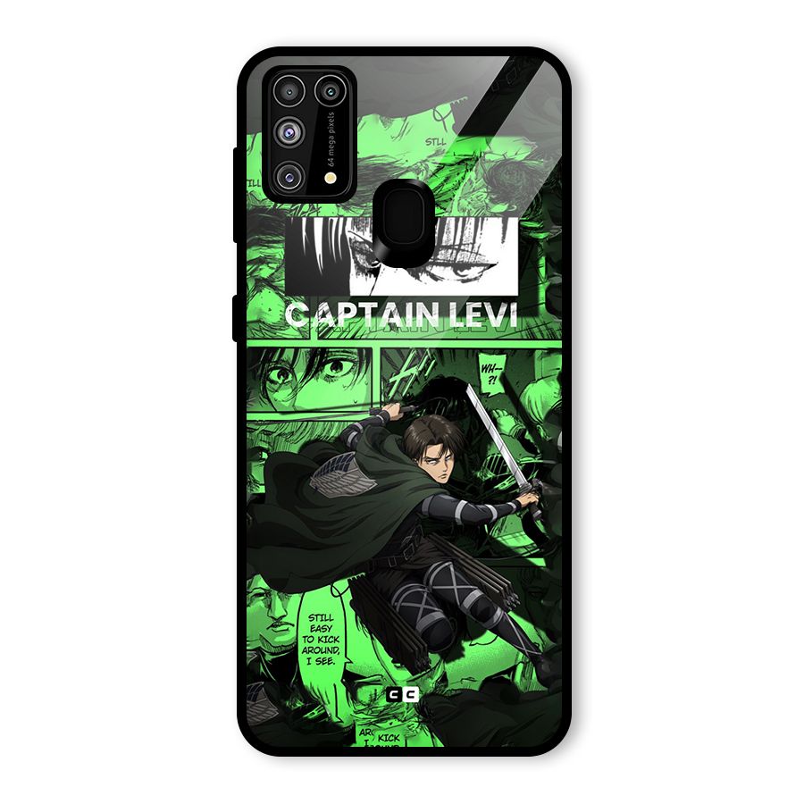 captain Levi Stance Glass Back Case for Galaxy M31