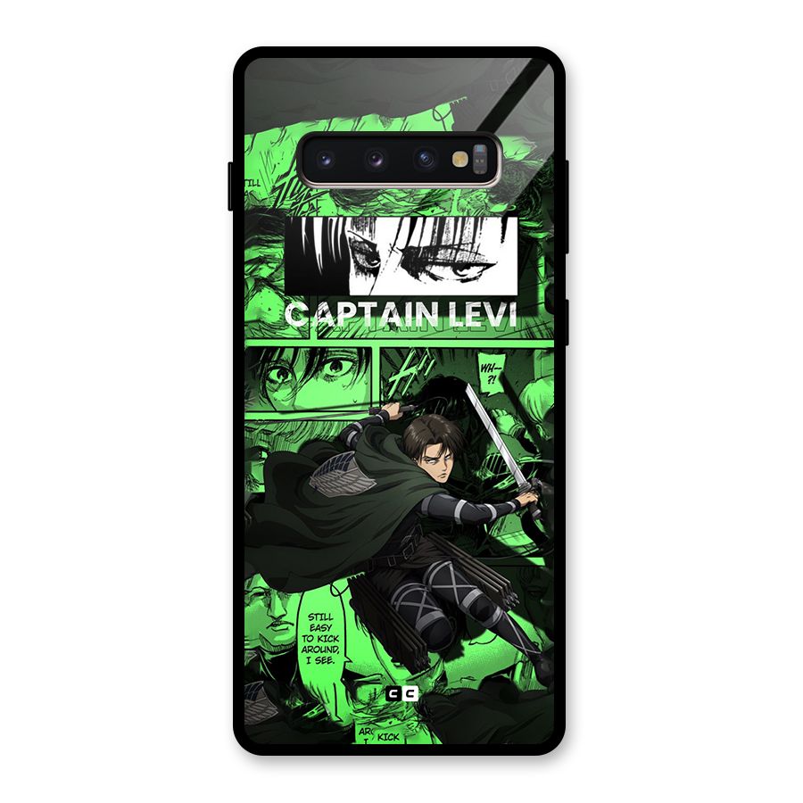 captain Levi Stance Glass Back Case for Galaxy S10 Plus