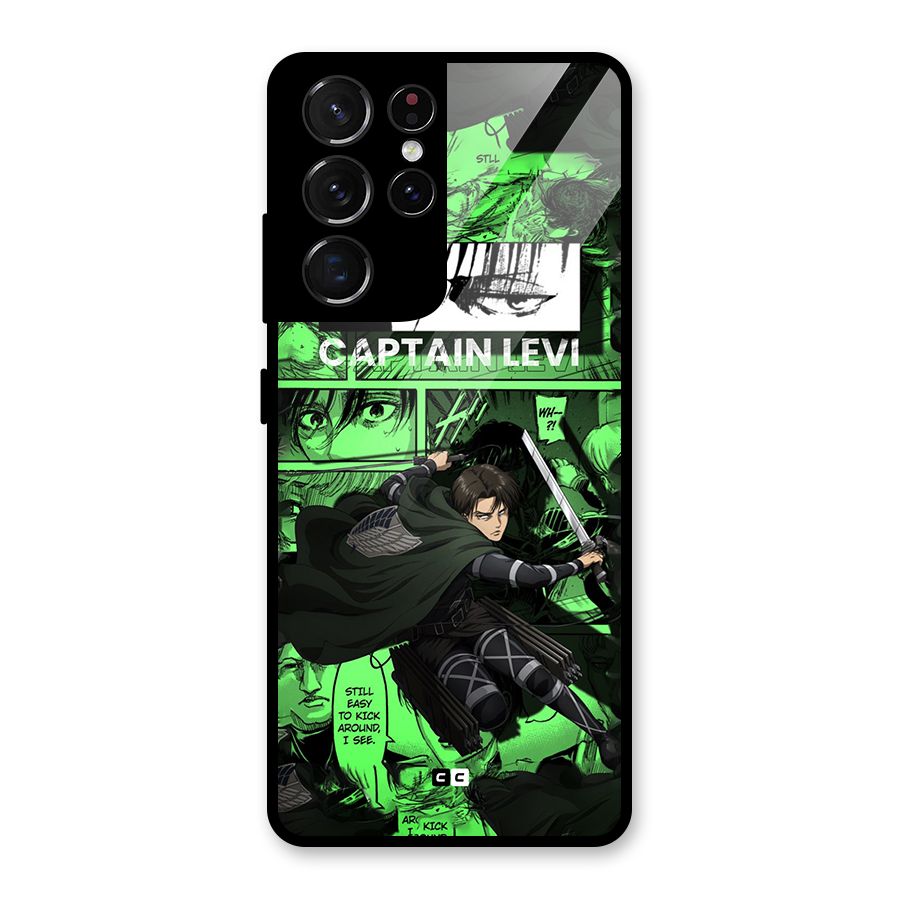 captain Levi Stance Glass Back Case for Galaxy S21 Ultra 5G