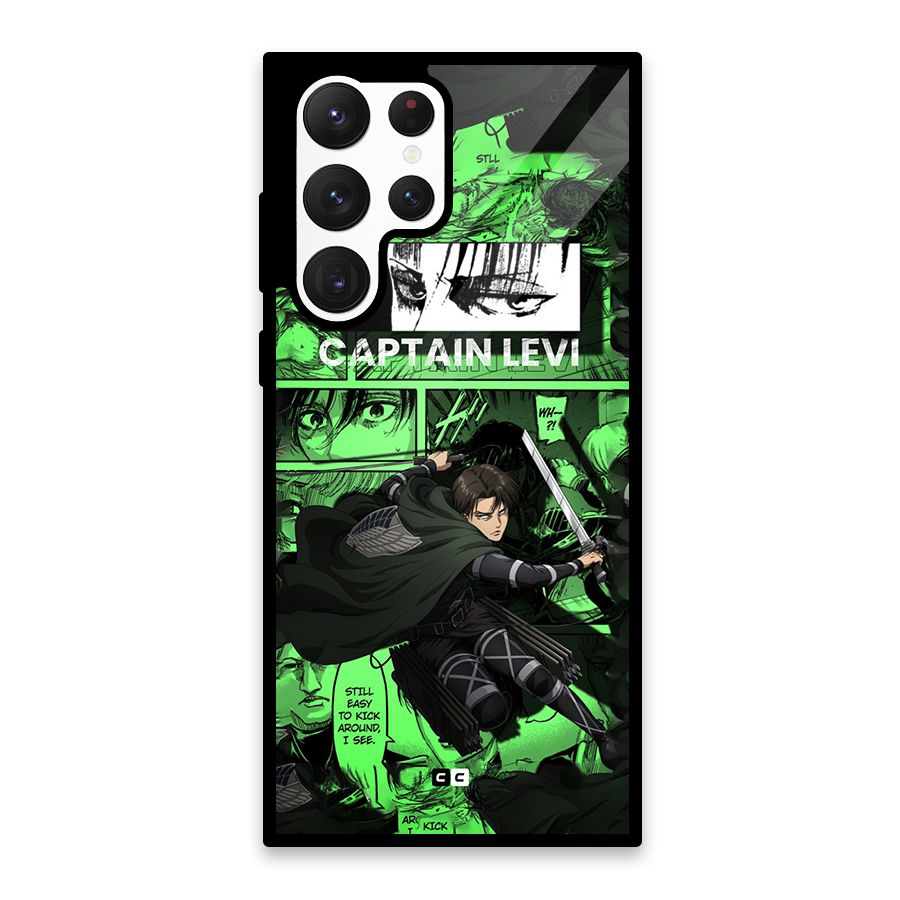 captain Levi Stance Glass Back Case for Galaxy S22 Ultra 5G
