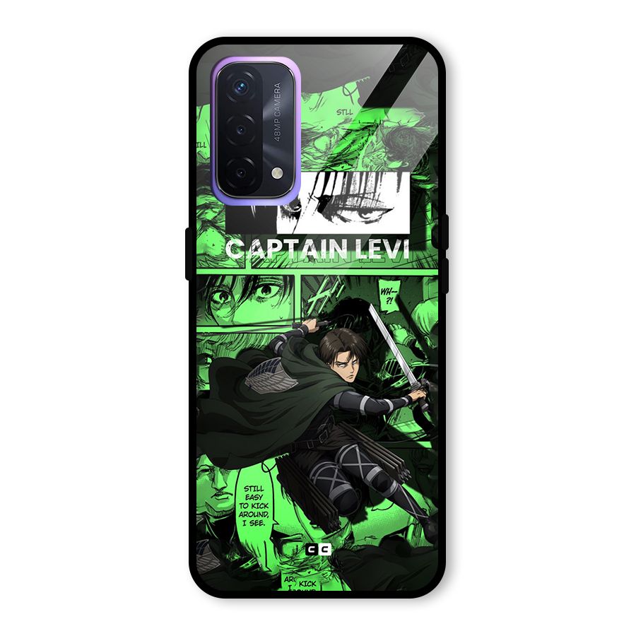 captain Levi Stance Glass Back Case for Oppo A74 5G