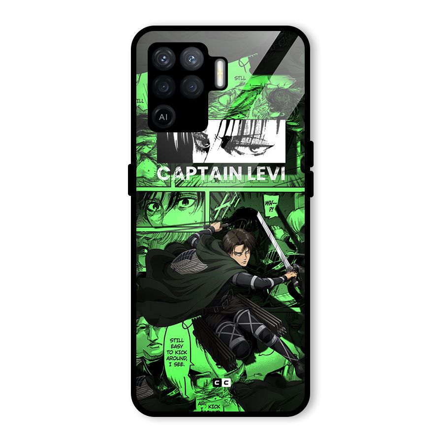 captain Levi Stance Glass Back Case for Oppo F19 Pro