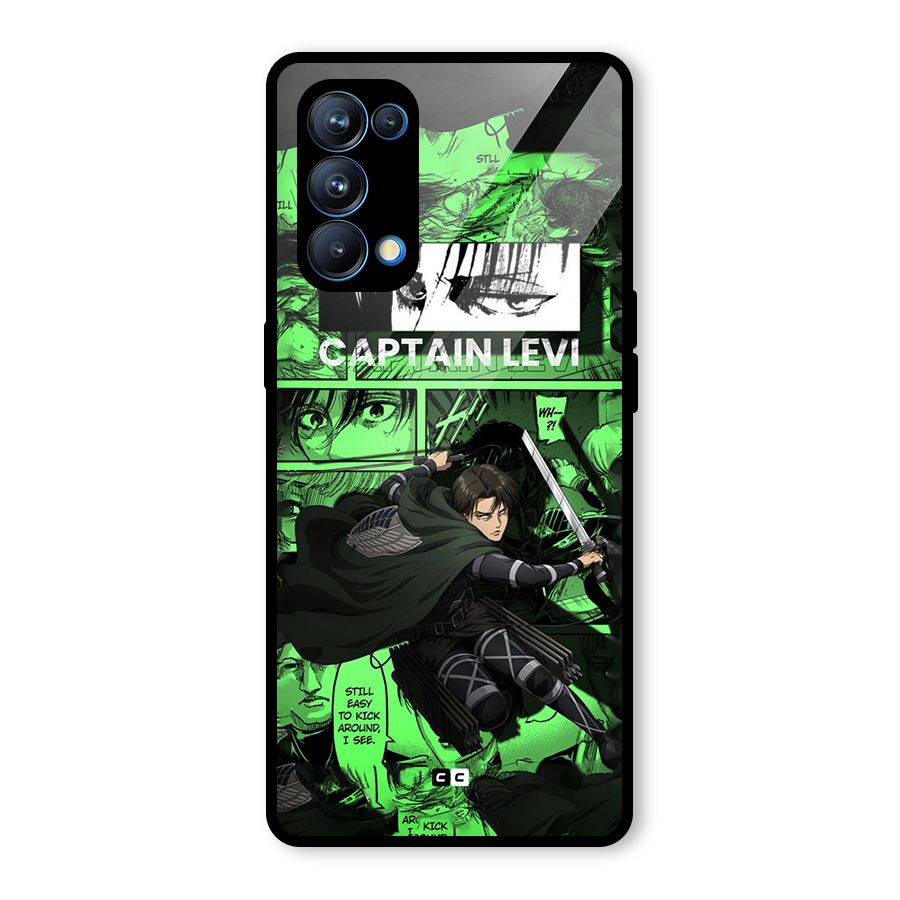 captain Levi Stance Glass Back Case for Oppo Reno5 Pro 5G
