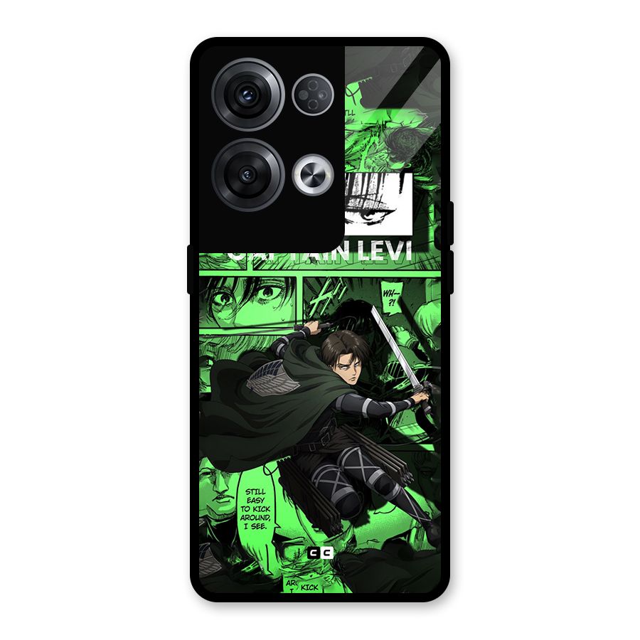 captain Levi Stance Glass Back Case for Oppo Reno8 Pro 5G
