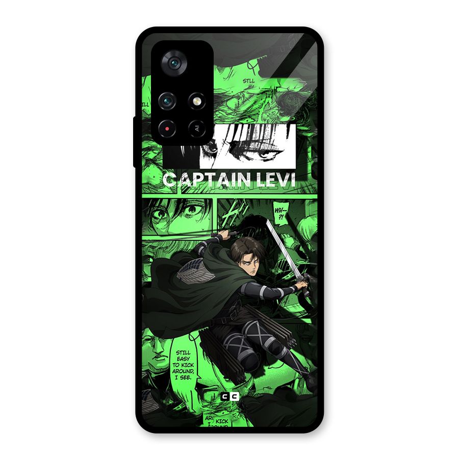 captain Levi Stance Glass Back Case for Poco M4 Pro 5G