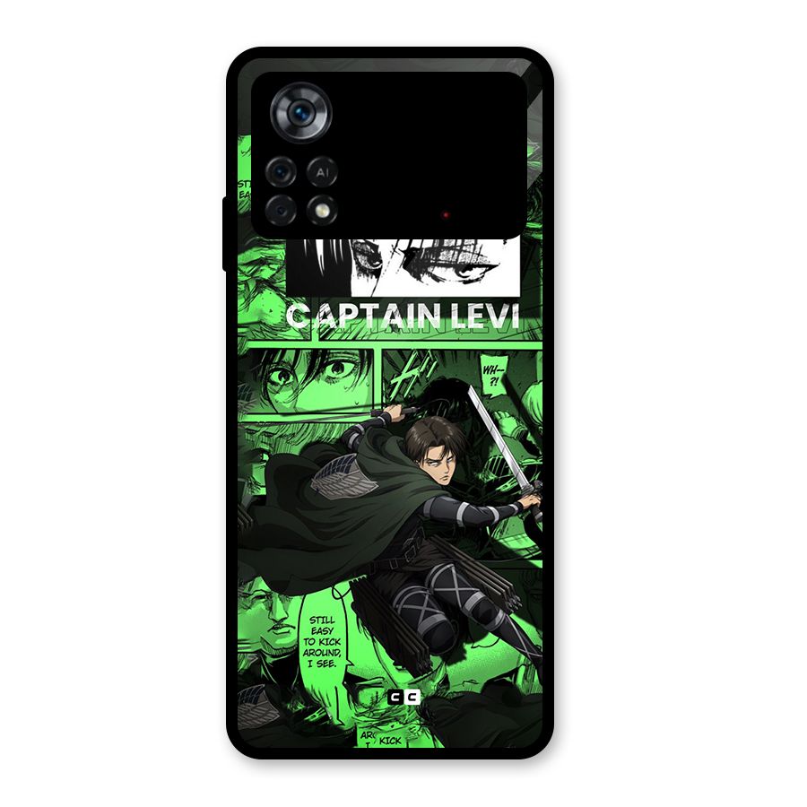 captain Levi Stance Glass Back Case for Poco X4 Pro 5G