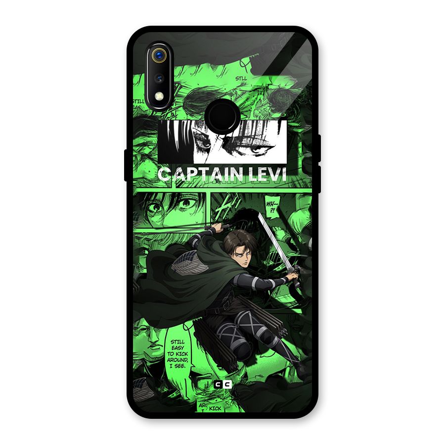 captain Levi Stance Glass Back Case for Realme 3i
