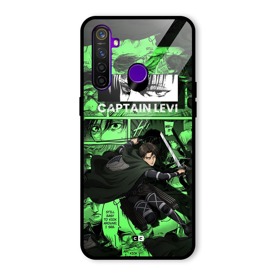 captain Levi Stance Glass Back Case for Realme 5 Pro