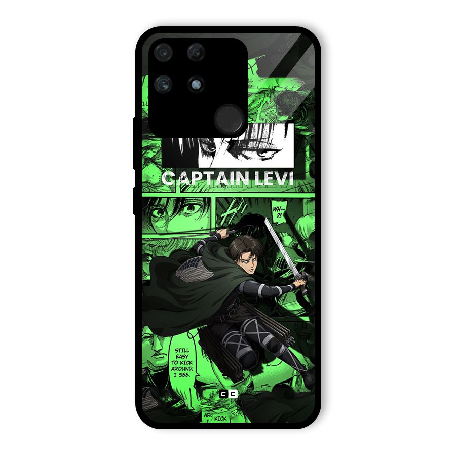 captain Levi Stance Glass Back Case for Realme Narzo 50A
