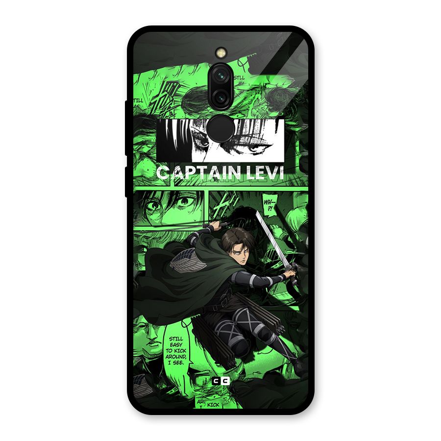 captain Levi Stance Glass Back Case for Redmi 8