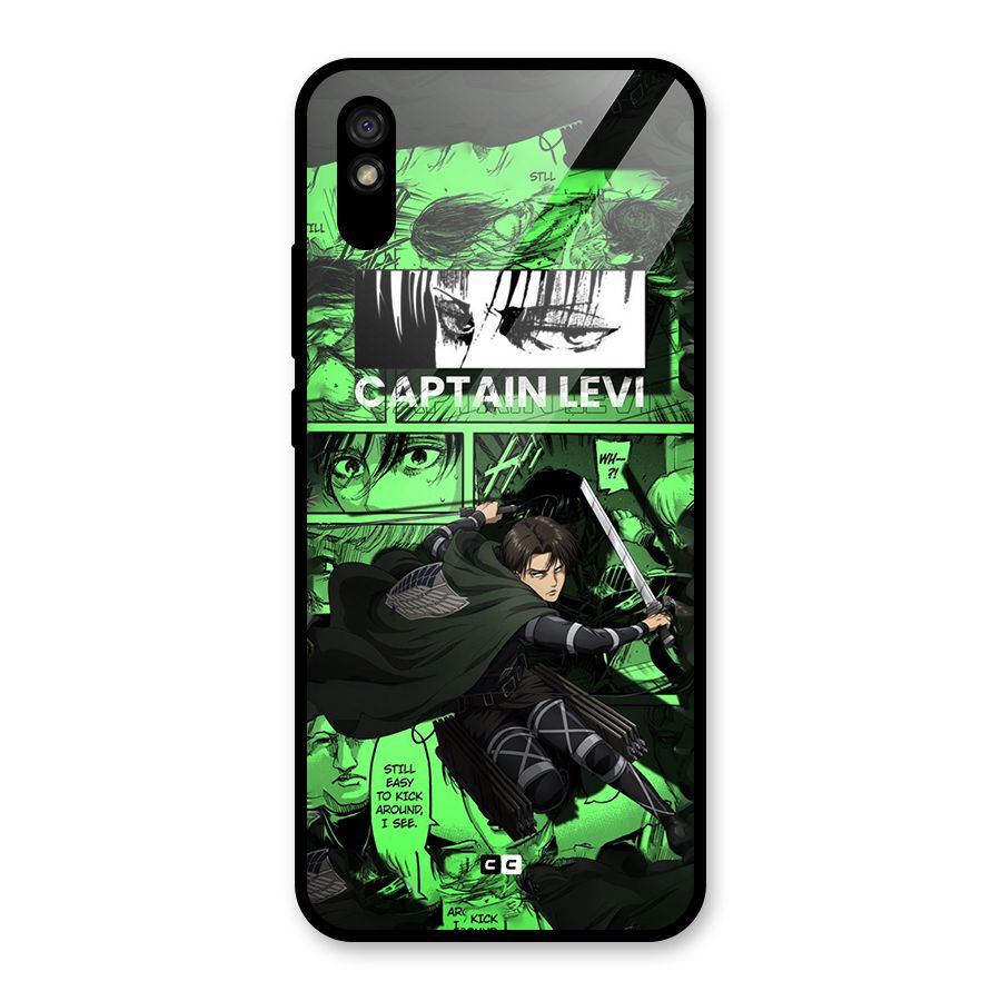 captain Levi Stance Glass Back Case for Redmi 9A