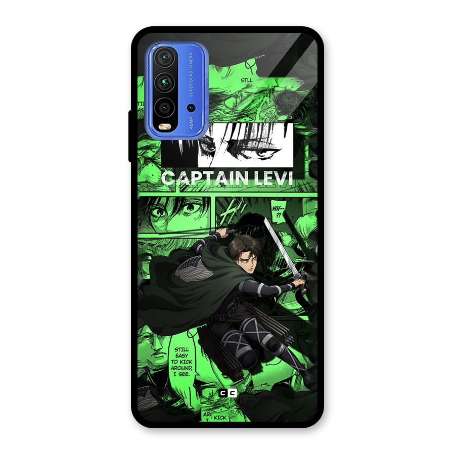 captain Levi Stance Glass Back Case for Redmi 9 Power