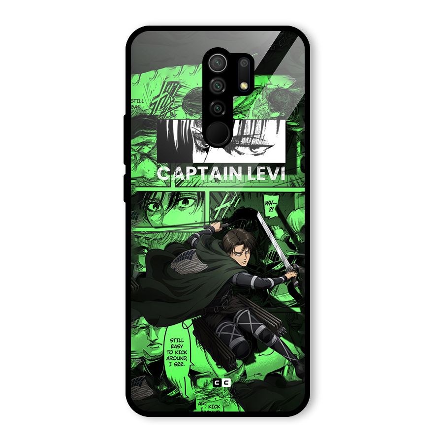 captain Levi Stance Glass Back Case for Redmi 9 Prime
