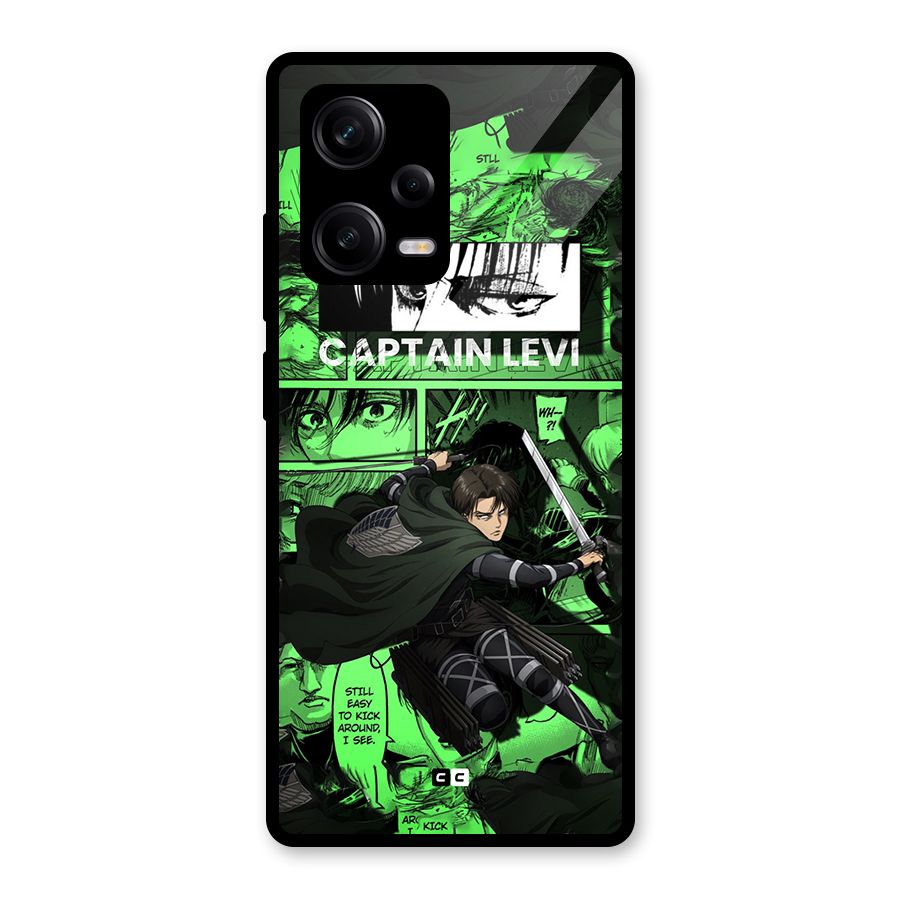 captain Levi Stance Glass Back Case for Redmi Note 12 Pro