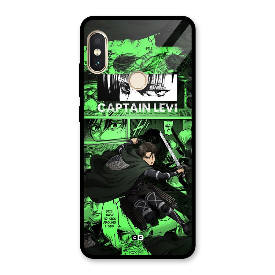 captain Levi Stance Glass Back Case for Redmi Note 5 Pro