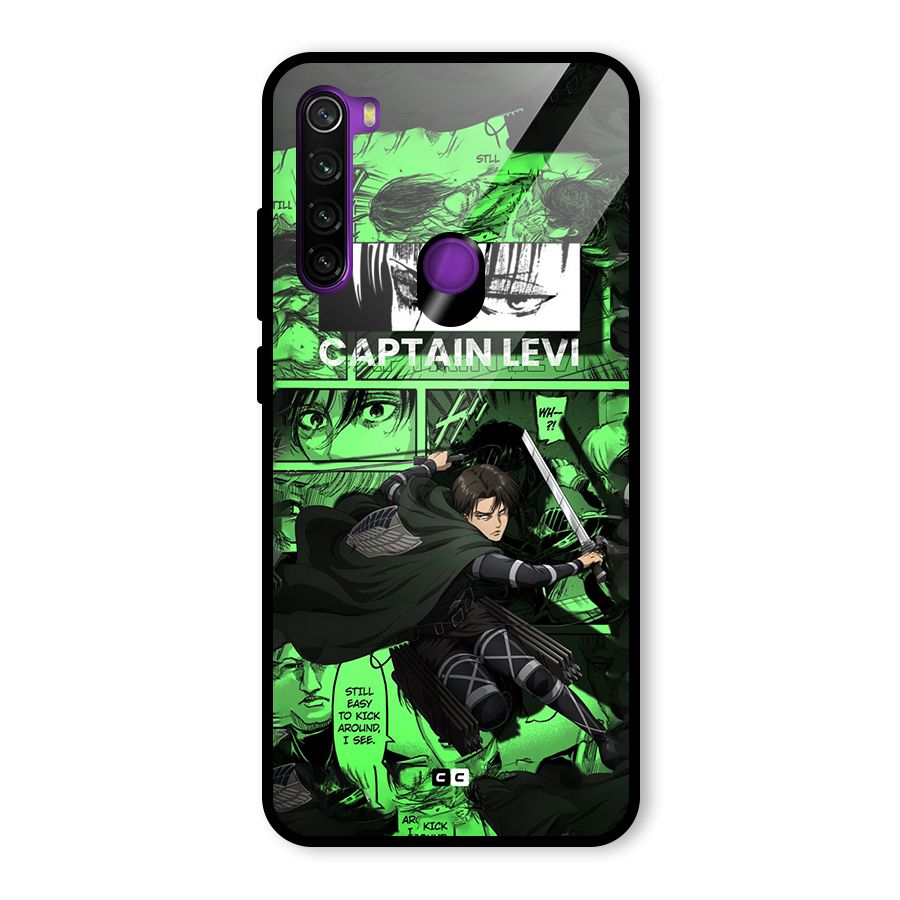 captain Levi Stance Glass Back Case for Redmi Note 8