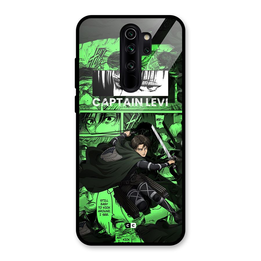 captain Levi Stance Glass Back Case for Redmi Note 8 Pro