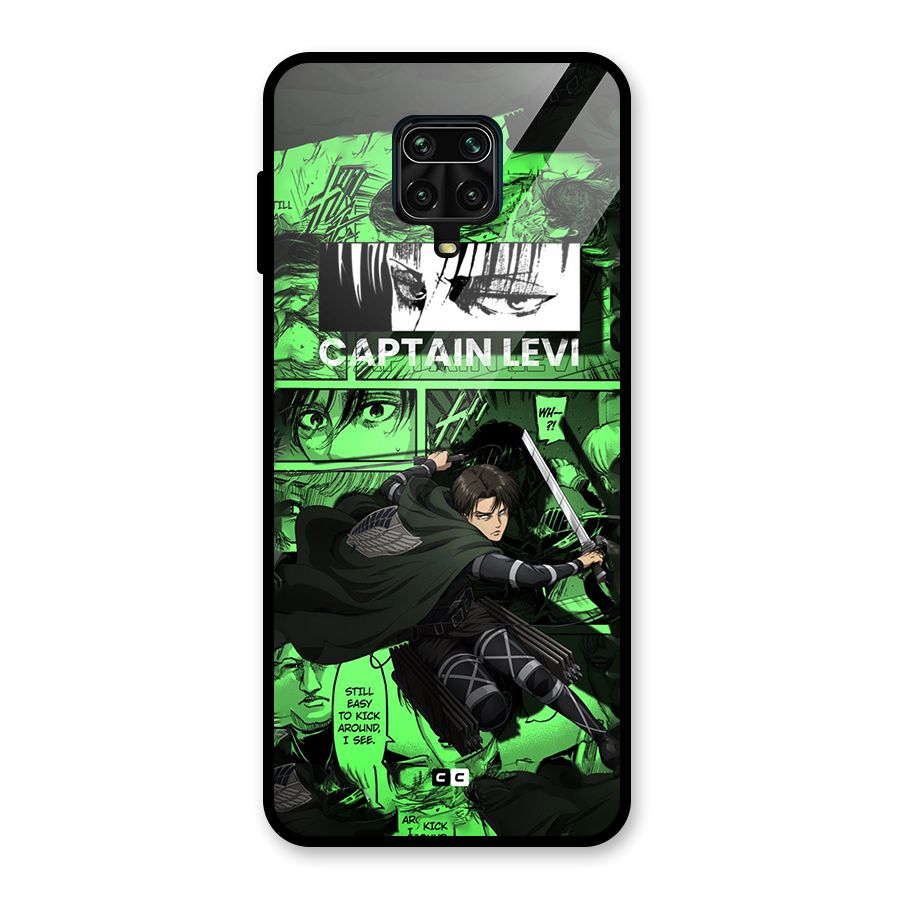 captain Levi Stance Glass Back Case for Redmi Note 9 Pro