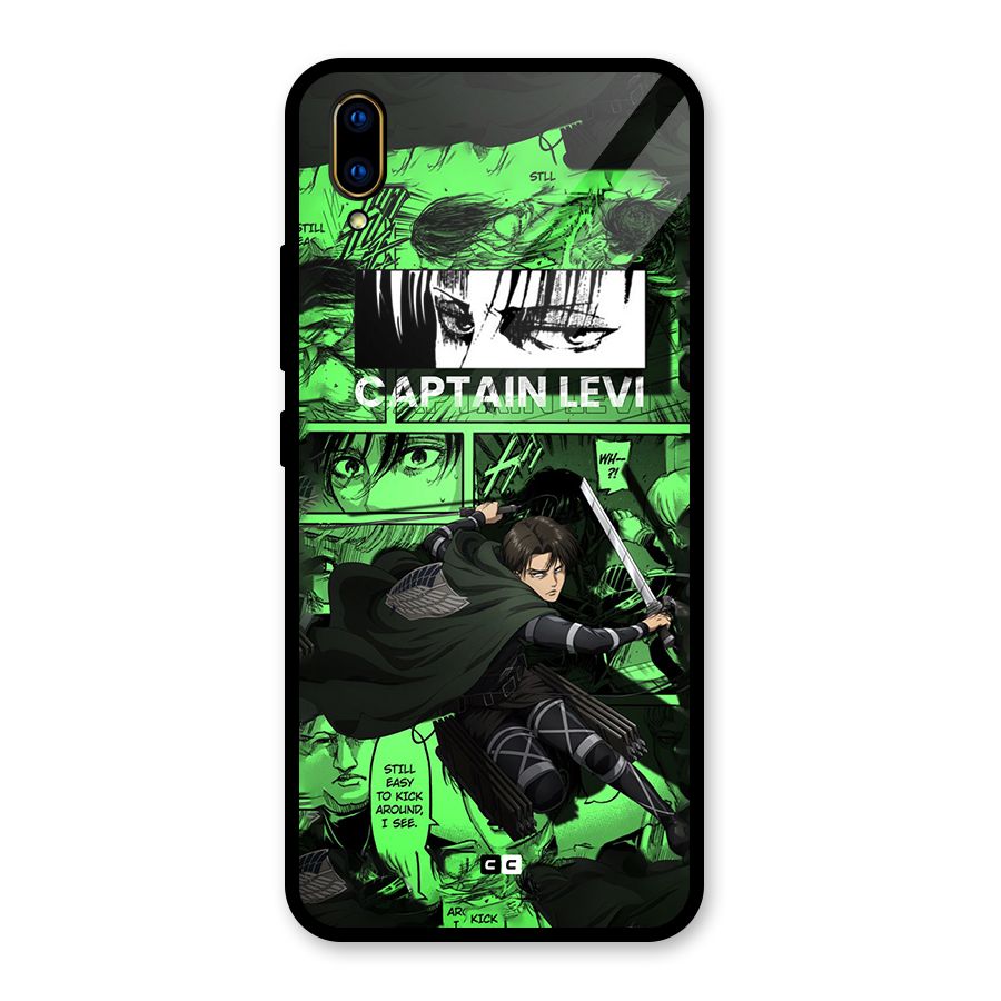 captain Levi Stance Glass Back Case for Vivo V11 Pro