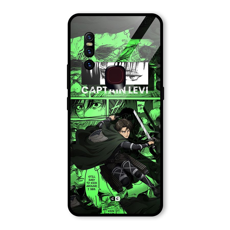 captain Levi Stance Glass Back Case for Vivo V15