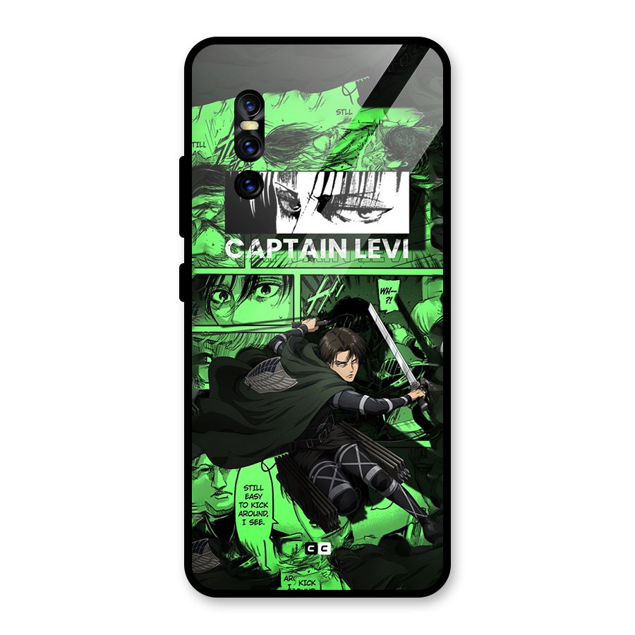 captain Levi Stance Glass Back Case for Vivo V15 Pro