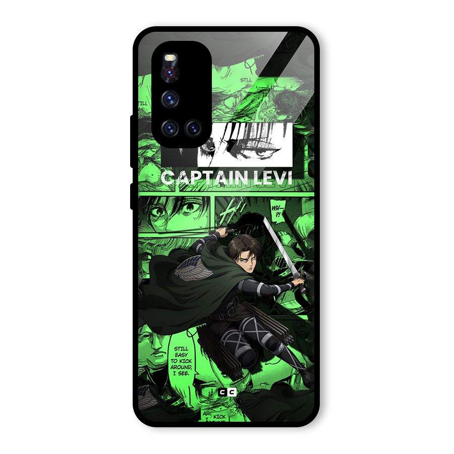 captain Levi Stance Glass Back Case for Vivo V19