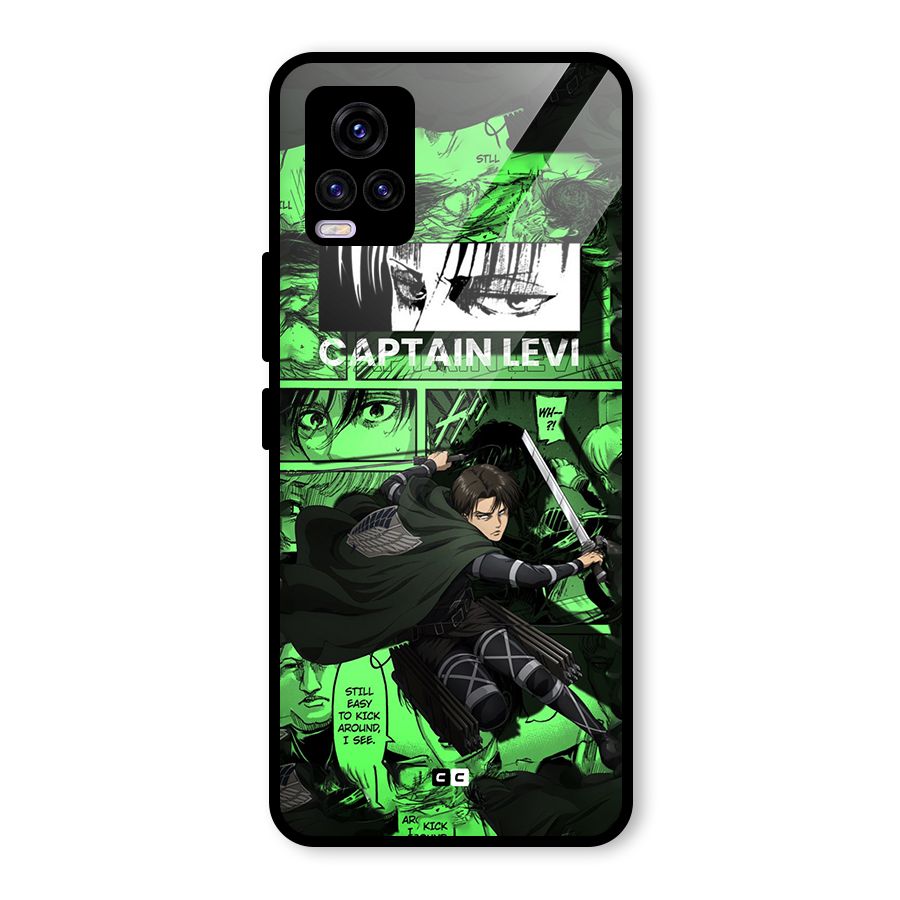 captain Levi Stance Glass Back Case for Vivo V20