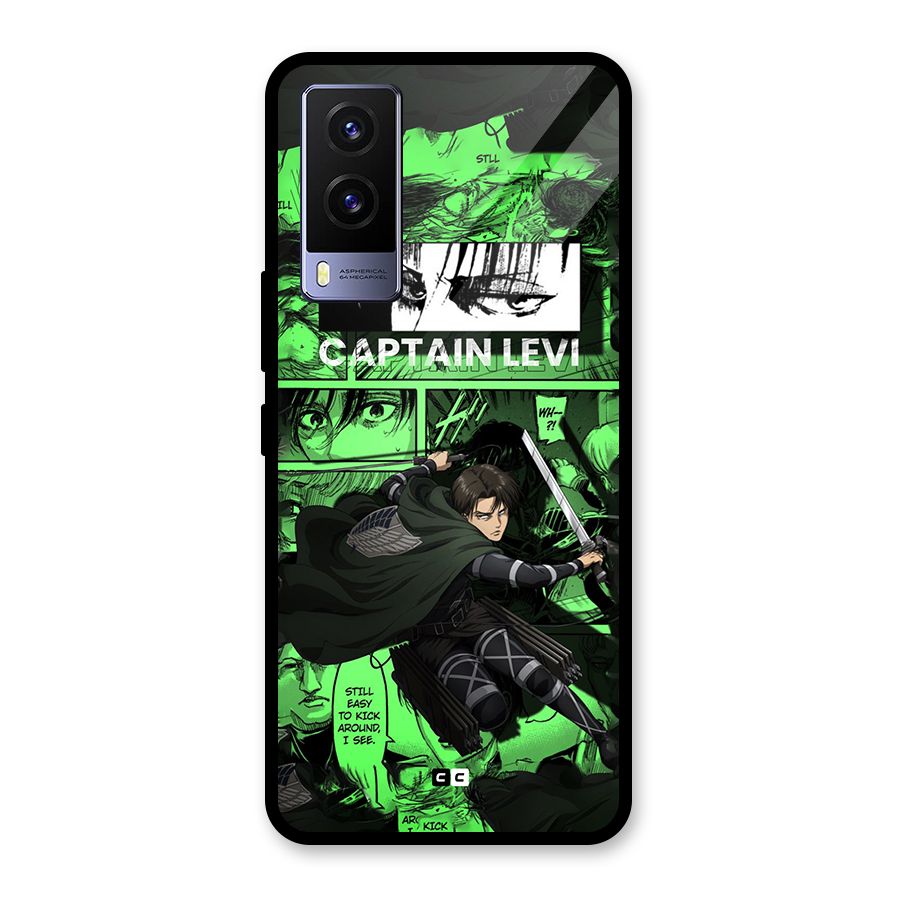 captain Levi Stance Glass Back Case for Vivo V21e 5G