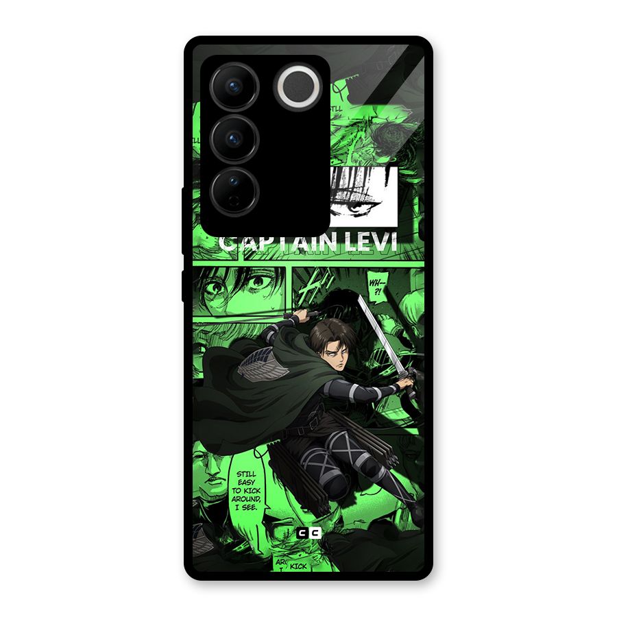 captain Levi Stance Glass Back Case for Vivo V27