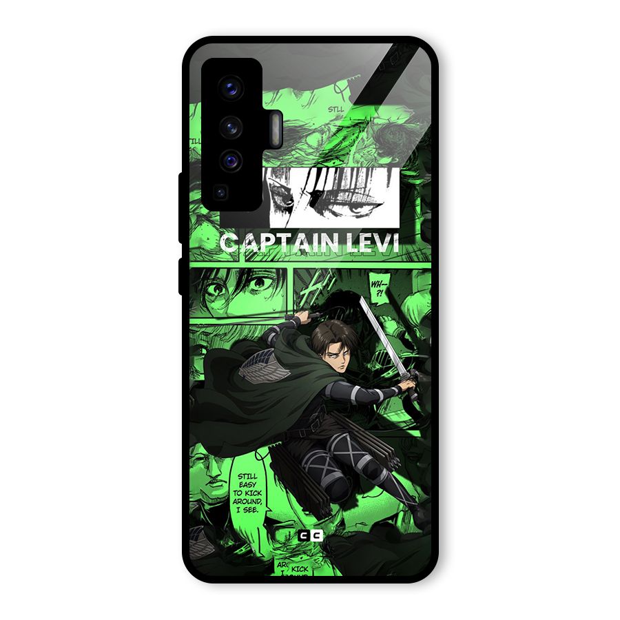 captain Levi Stance Glass Back Case for Vivo X50