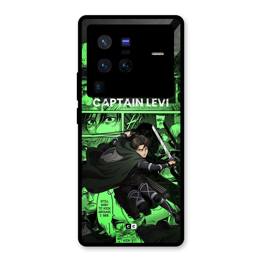 captain Levi Stance Glass Back Case for Vivo X80 Pro